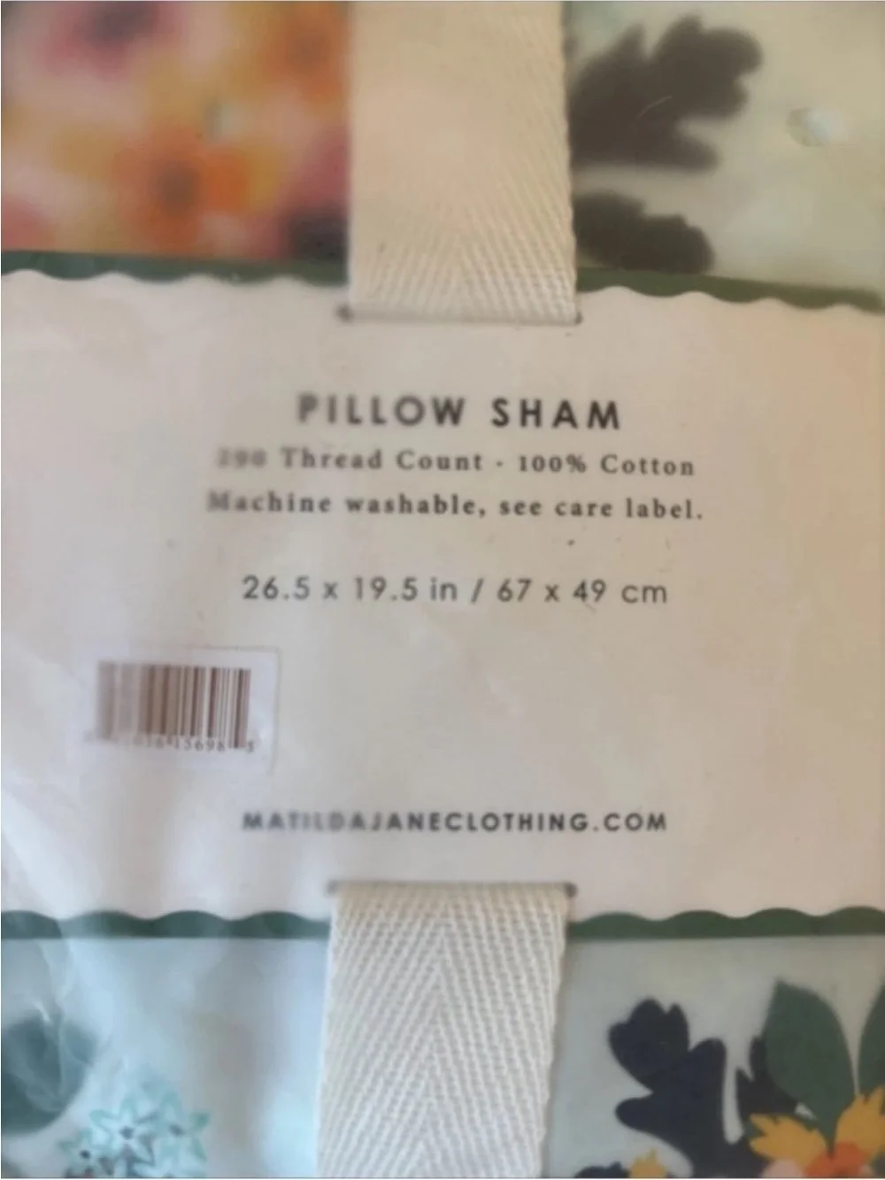NWT Matilda Jane Floral Pillow Sham in Green, Pink, Yellow